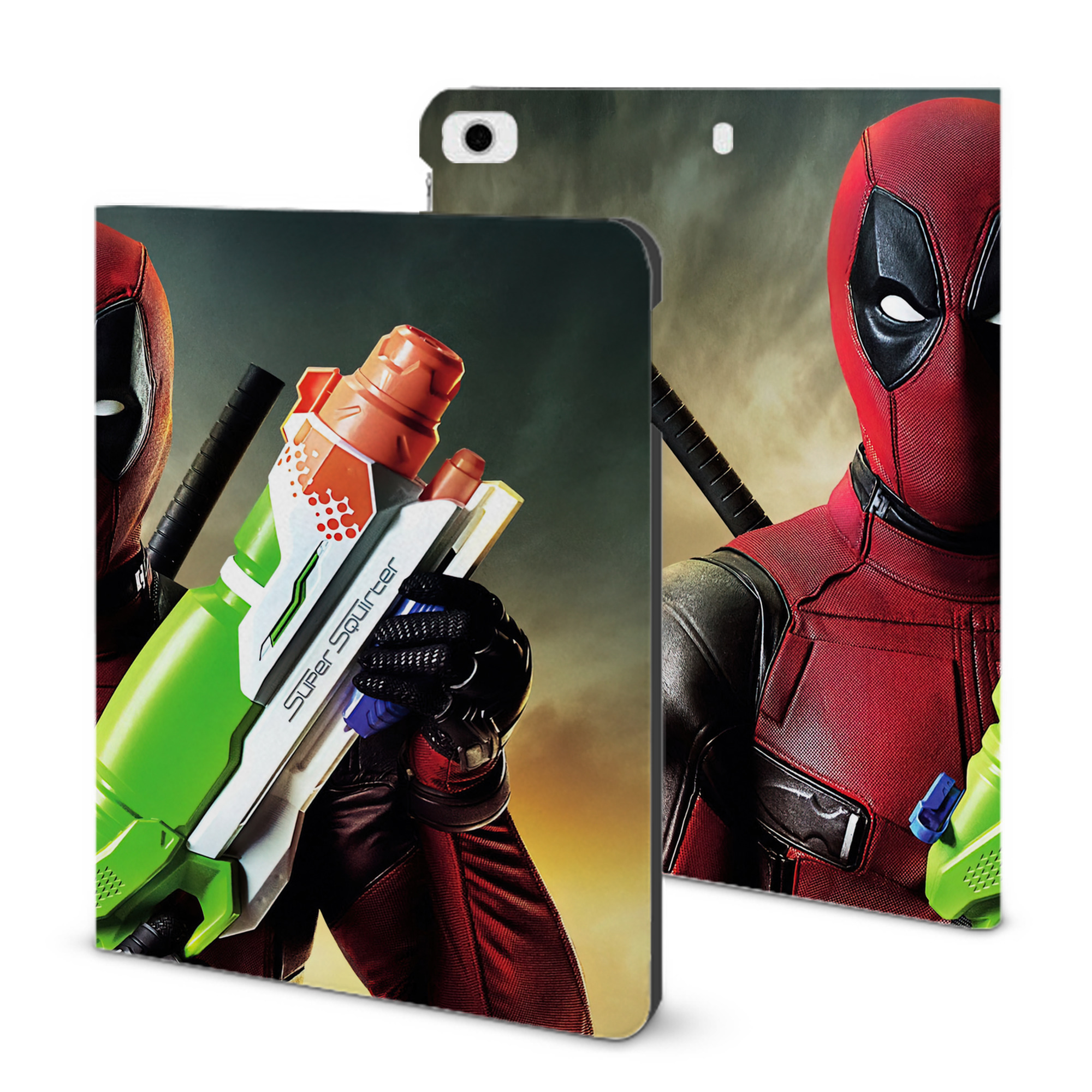 （画像用） Deadpool デッドプール IPad ケース ブック型 PUレザー TPU 耐衝撃 軽量 薄型 ペン収納なし 全面保護 IPad 各モデル対応